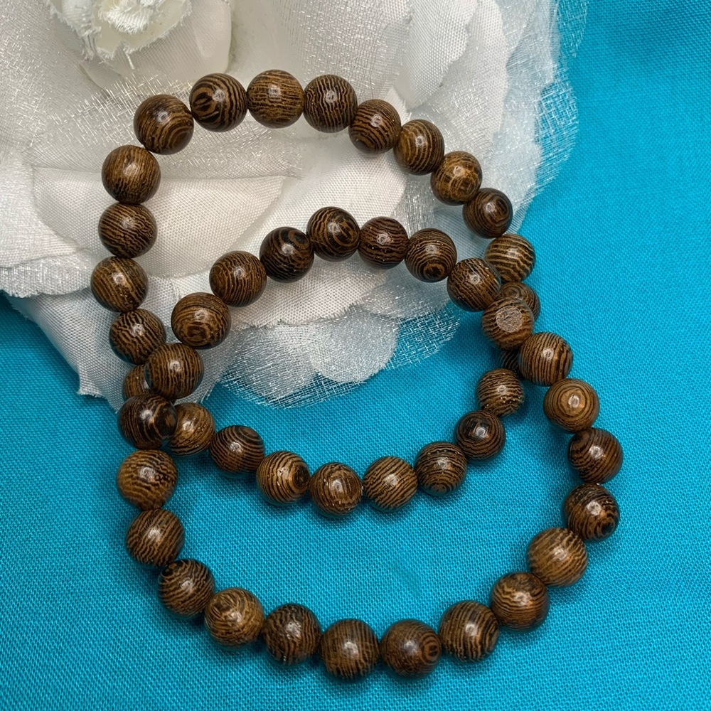 2 Wood bead bracelets